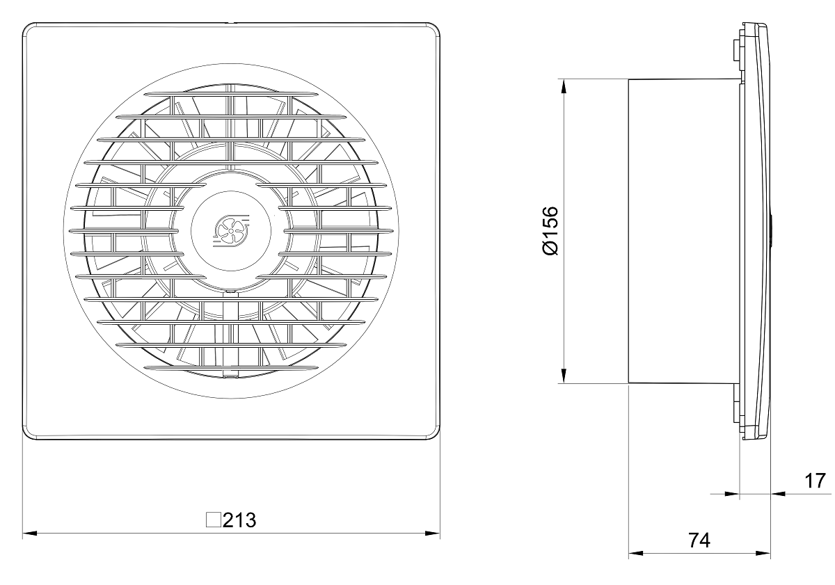 نقشه ابعادی هواکش VBX-15S2S