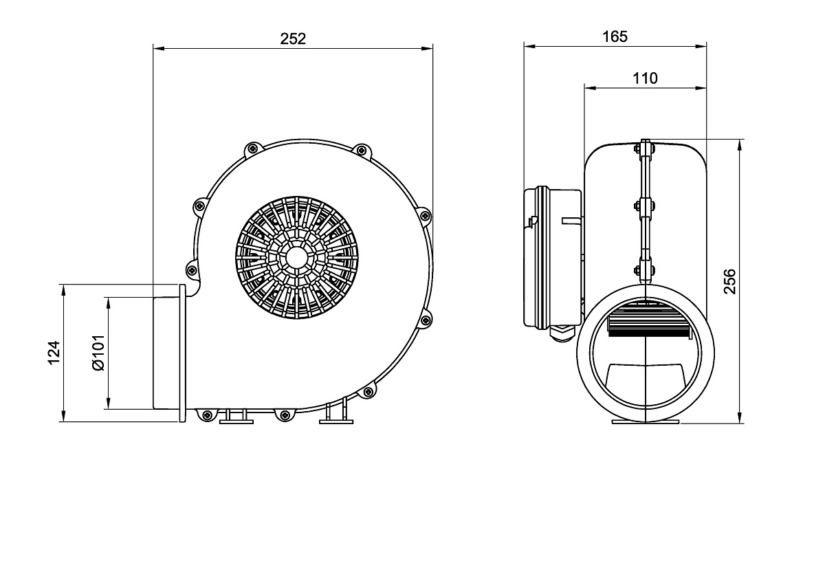 نقشه ابعادی BEF-14/7V2SP